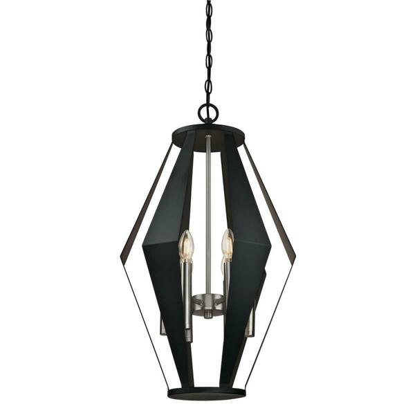 Brilliantbulb 6 Light Chandelier with Dark Pewter Accents - Matte Black BR3275283